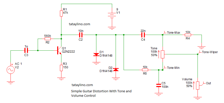 Simple Guitar Distortion Circuit - tataylino.com