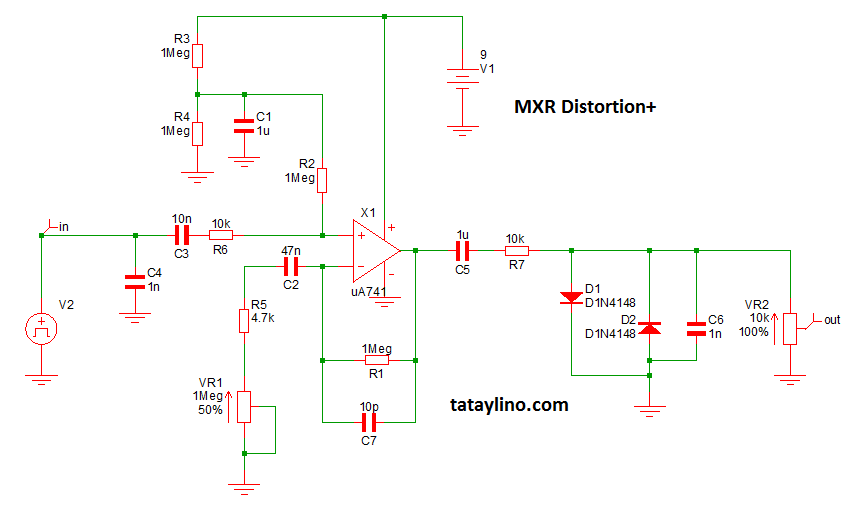 Mxr distortion plus схема