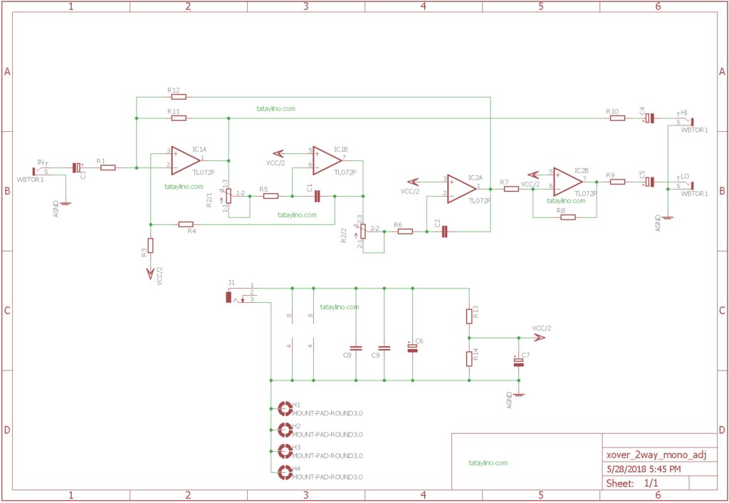 2 Way Active Crossover with adjustable frequency - tataylino.com