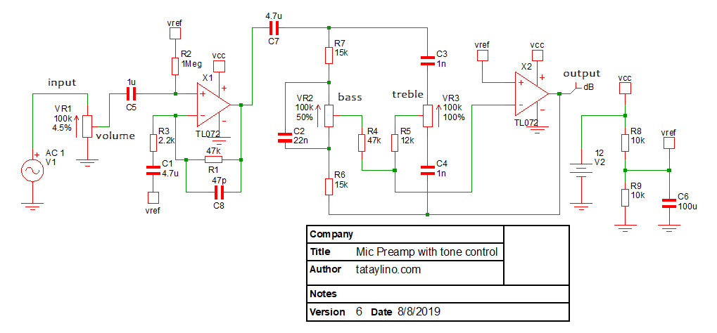 Mic Preamp With bass treble Tone Control for videoke - Tataylino.com