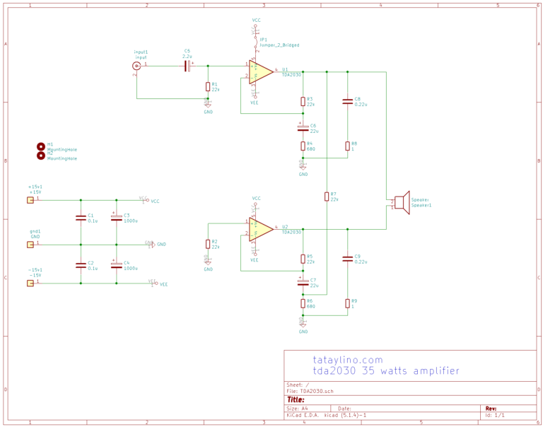 TDA2030 35W Bridged amplifier - tataylino.com